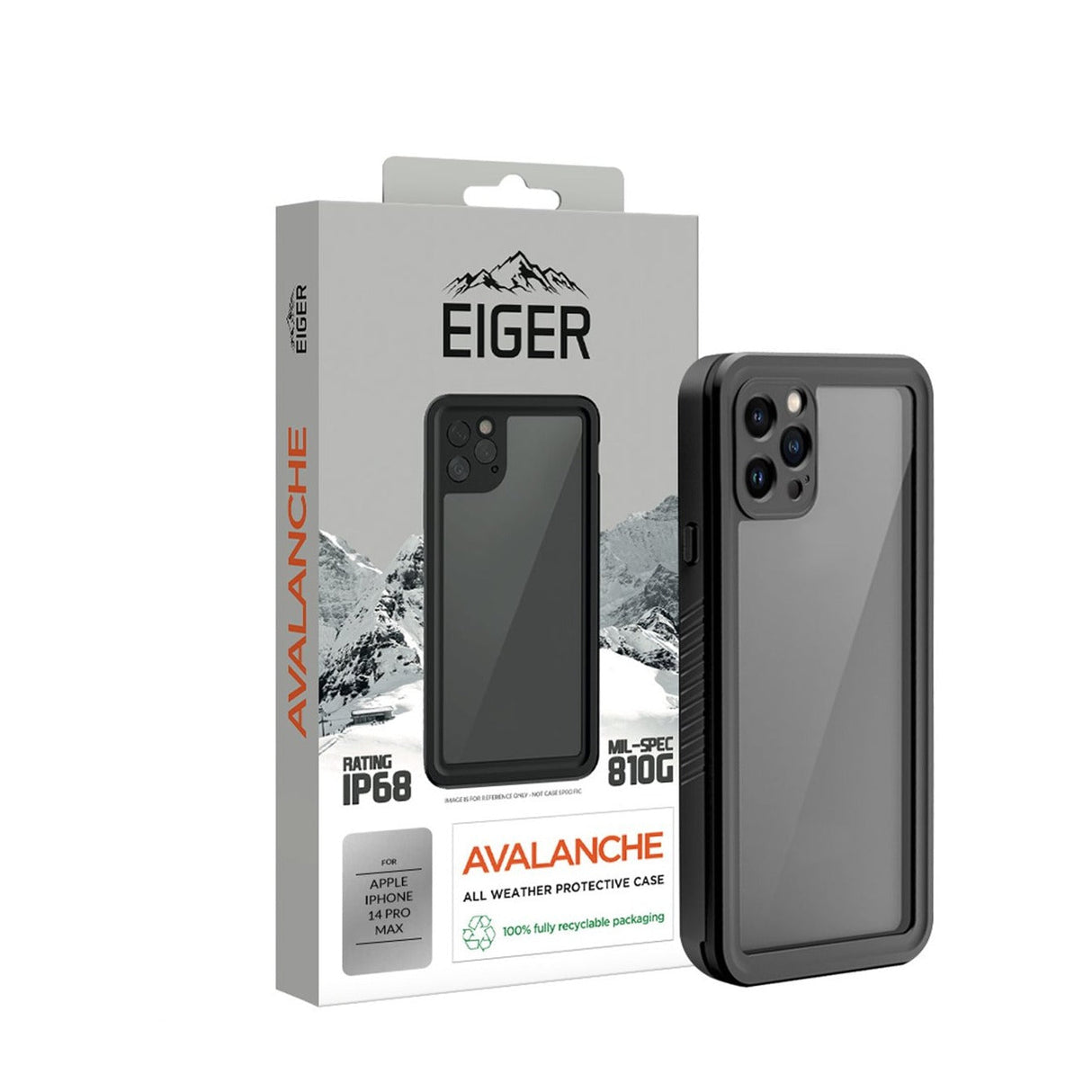 Eiger - iPhone 14 Pro Max Avalanche Case Waterproof Outdoor Protection Cover IP68 (EGCA00390) - Black