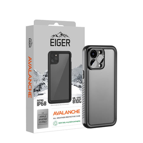 Eiger - iPhone 15 Pro Avalanche Case Waterproof Outdoor Protection Cover IP68 (EGCA00476) - Black