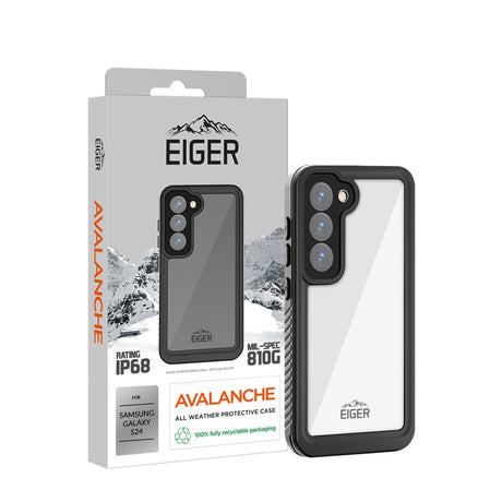 Eiger - Samsung Galaxy S24 Avalanche Case Waterproof Outdoor Protection Cover IP68 (EGCA00545) - Black