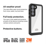 Eiger - Samsung Galaxy S24 Avalanche Case Waterproof Outdoor Protection Cover IP68 (EGCA00545) - Black