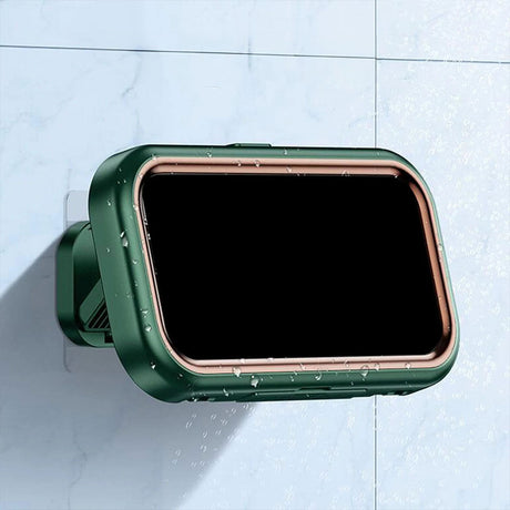 Universal 6.8" Waterproof Case for Bathtub / Shower with Touchscreen + Wall Mount - Green