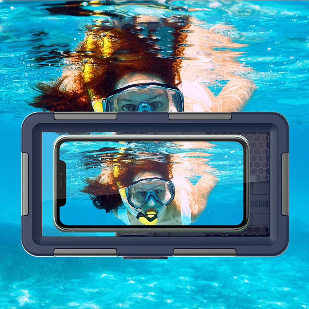 Shellbox (Up to 15m) Underwater Diving Waterproof Case for iPhone / Samsung (2nd Generation) - Blue / Orange